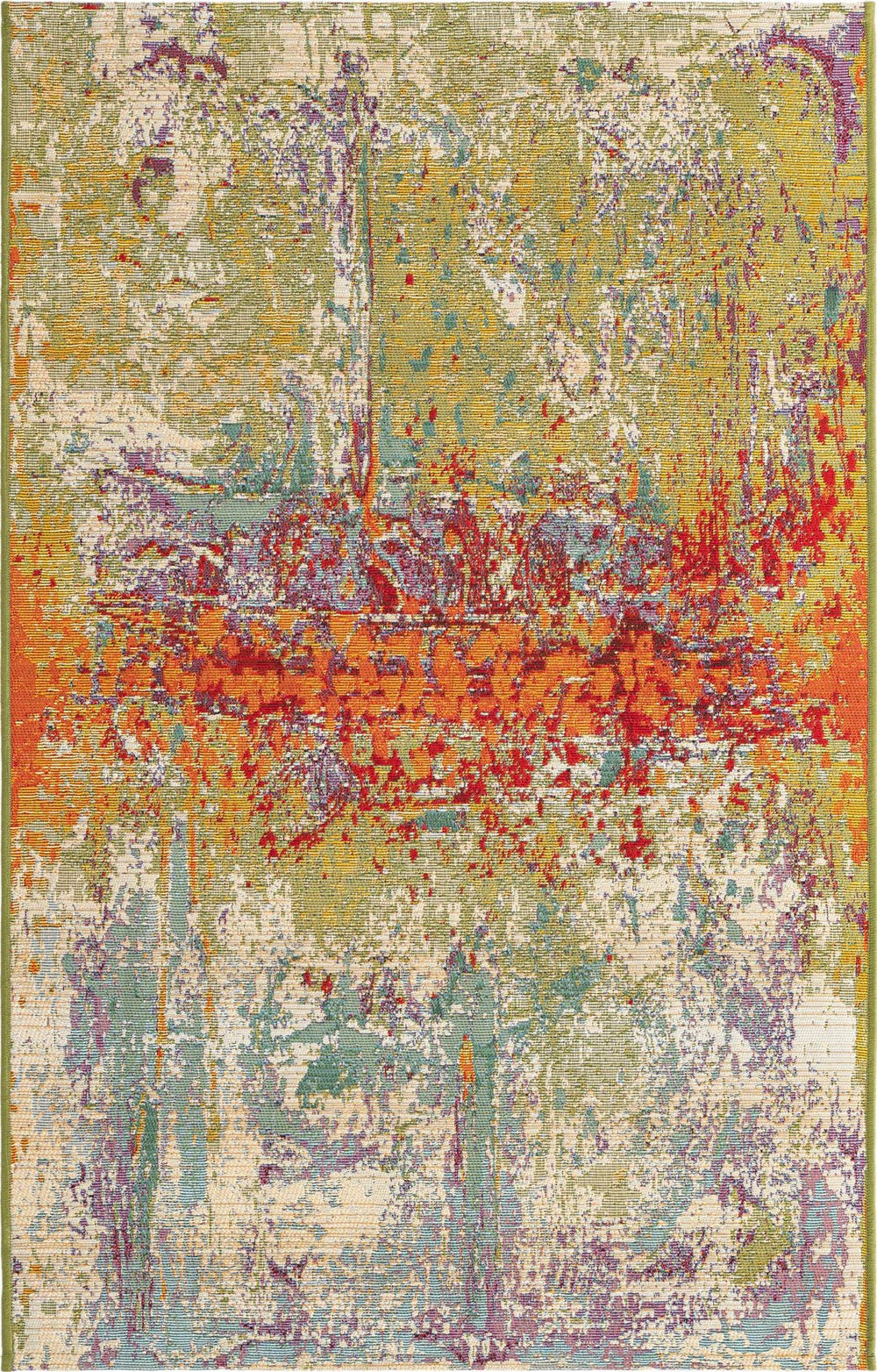 Unique Loom Multi 2' X 8' Outdoor Modern Runner - Vibrant Colors And Sleek Design For Your Patio Or Deck Space Multi  3152853-unique-loom