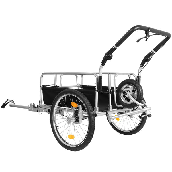 English Elm 3-in-1 Convertible Bike Cargo Trailer Steel Frame 110lb Capacity with Suspension W2932P289394