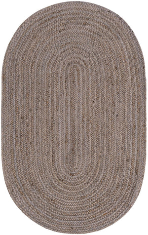 Unique Loom Navy Braided Jute Oval Rug - Stylish 3x5 Textured Accent For Living Rooms And Bedrooms Decor Gray  3153081-unique-loom