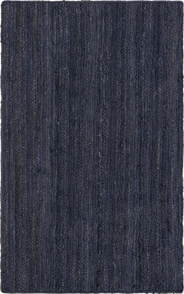 Unique Loom Navy Braided Jute Oval Rug - Stylish 3x5 Textured Accent For Living Rooms And Bedrooms Decor Navy,Blue  3153090-unique-loom