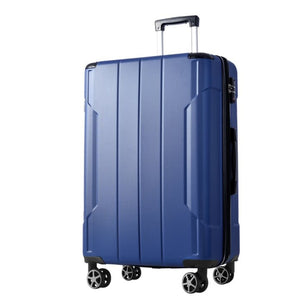 English Elm Hardshell Abs Checked Suitcase with 360 Spinner Wheels Expandable Tsa Lock 28 Inch Blue N730P296747C