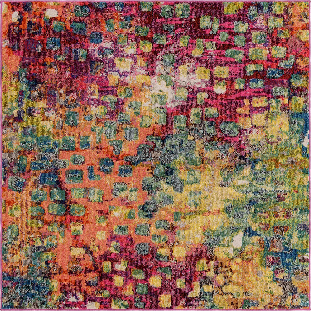 Unique Loom Multi Vibrant Octagon Jardin Rug - Colorful Garden-inspired Design For Any Room Decoration Multi  3153643-unique-loom