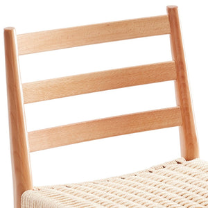 English Elm Dining Chairs with Handwoven Rope Seats and Iron Frame Mid Century Modern Set of 2 Beige,Natural T3623P431438