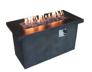 English Elm 24'' Concrete Propane/Natural Gas Outdoor Fire Pit Table with 50,000 BTU, Stainless Steel Burner, Weather-Resistant Charcoal B120P247489