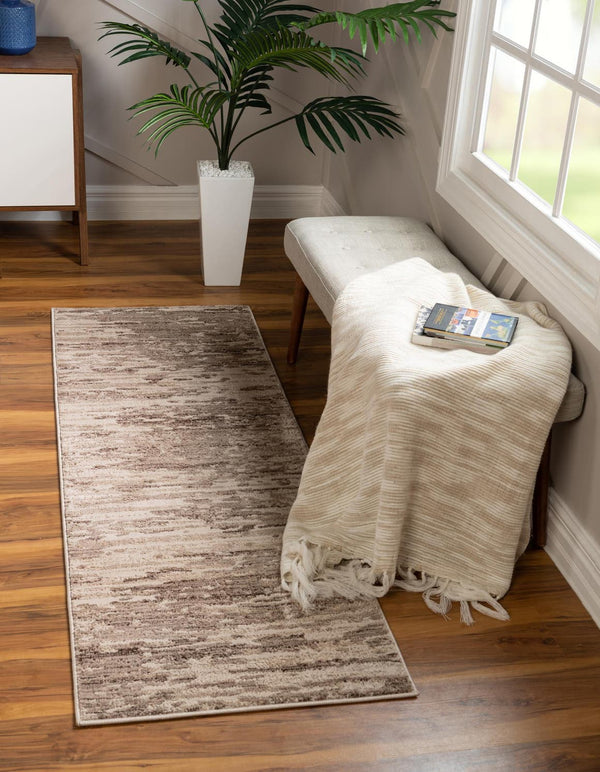 Unique Loom Brown Oasis Runner - 2' X 8' - Elevate Your Space With Earthy Warmth And Tranquil Textured Design Brown  3172514-unique-loom