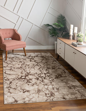 Unique Loom Gray Oasis Round Rug - 4' Plush Design For Tranquil Spaces In Living Rooms, Bedrooms & Nooks Brown  3154305-unique-loom