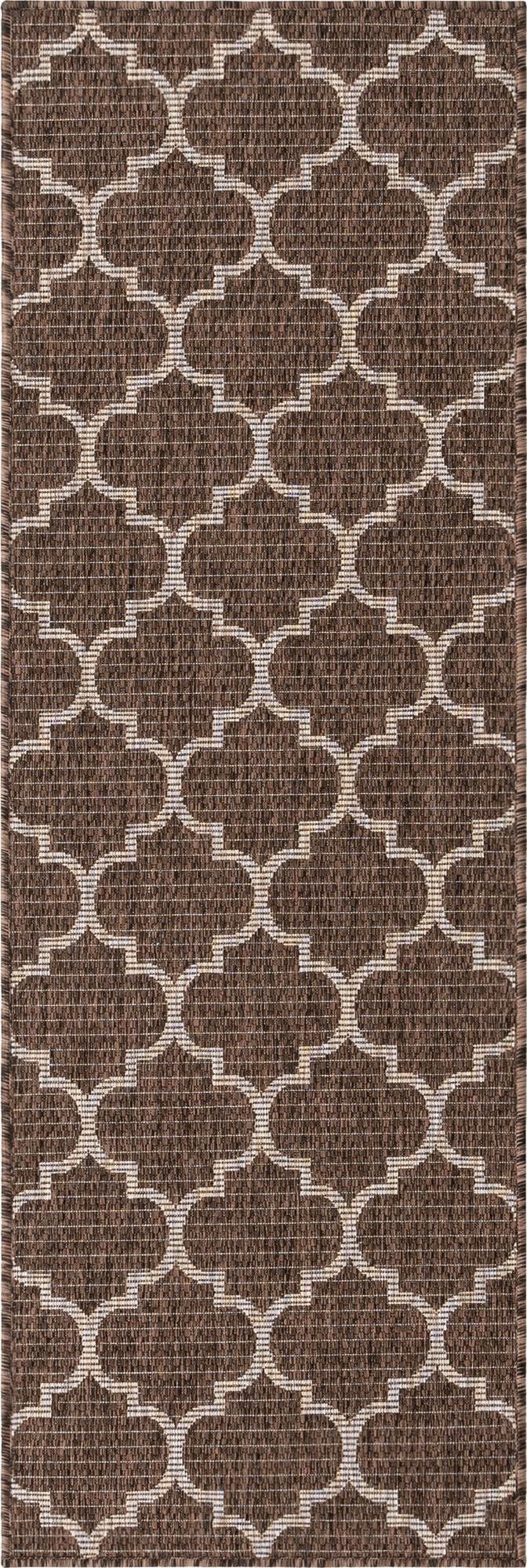 Unique Loom Brown 2' X 6' Outdoor Trellis Runner - Durable, Stylish Addition For Patios, Porches & Entryways Brown  3155930-unique-loom