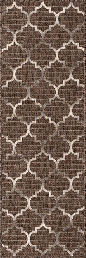 Unique Loom Brown 2' X 6' Outdoor Trellis Runner - Durable, Stylish Addition For Patios, Porches & Entryways Brown  3155930-unique-loom