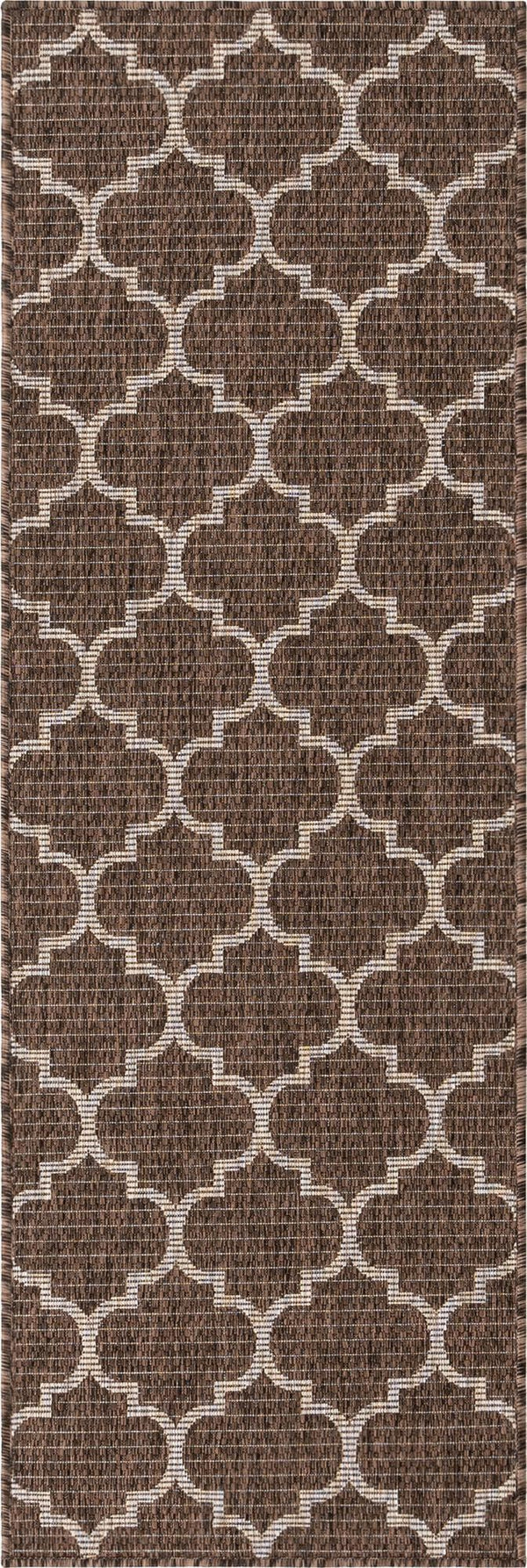 Unique Loom Brown 2' X 6' Outdoor Trellis Runner - Durable, Stylish Addition For Patios, Porches & Entryways Brown  3155930-unique-loom
