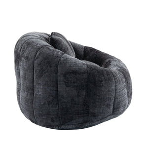 English Elm Bean Bean Bag Sofa High-Density Memory Foam Two-Seater Lounger High Back Chenille Cozy Support Black W395P181440