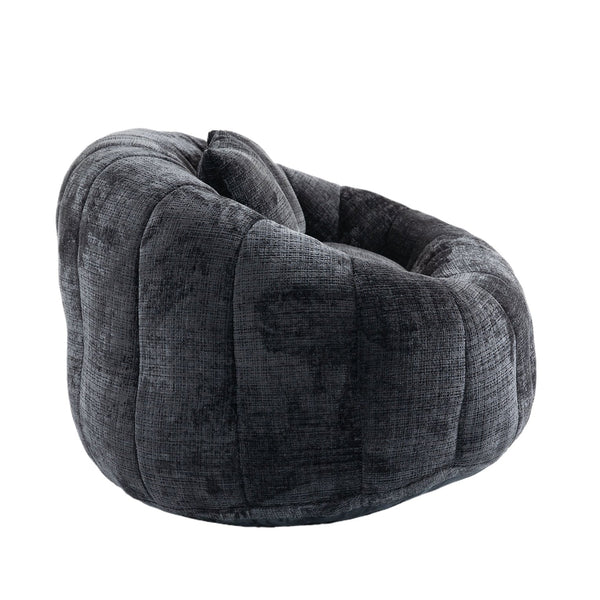 English Elm Bean Bean Bag Sofa High-Density Memory Foam Two-Seater Lounger High Back Chenille Cozy Support Black W395P181440