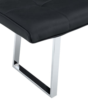 English Elm Dining Bench Faux Leather Upholstered Seat with Arched Metal Legs for Modern Interiors W3493P449289