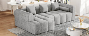 English Elm 101.2" Modular Chenille Sectional Sofa with Tufted Cushions and Deep Seating for Living Room N719S001890R