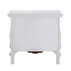 English Elm Latisha White Finish Nightstand with Smooth Poly-Lined Drawer, Durable Hardwood & Sleek Veneer Design B2726P247630