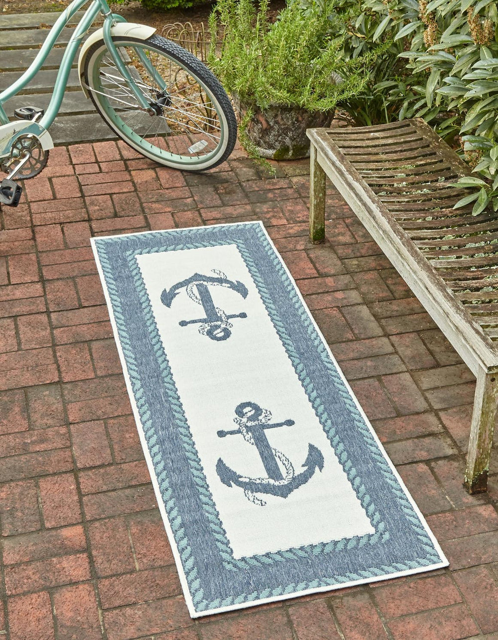 Unique Loom Ivory 2' X 8' Outdoor Coastal Runner Rug – Perfect For Beach-inspired Decor And Walkways Ivory  3157763-unique-loom
