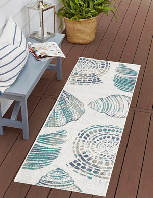 Unique Loom Navy Coastal Outdoor Area Rug - Durable 4' X 6' Design In Deep Blue Hues For Patios And Decks Ivory  3157808-unique-loom