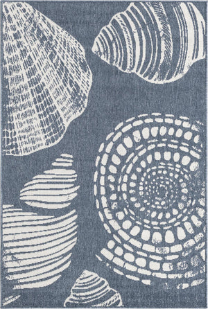 Unique Loom Navy Coastal Outdoor Area Rug - Durable 4' X 6' Design In Deep Blue Hues For Patios And Decks Navy,Blue  3157812-unique-loom