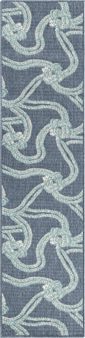 Unique Loom Navy Coastal Outdoor Area Rug - Durable 4' X 6' Design In Deep Blue Hues For Patios And Decks Navy,Blue  3157837-unique-loom