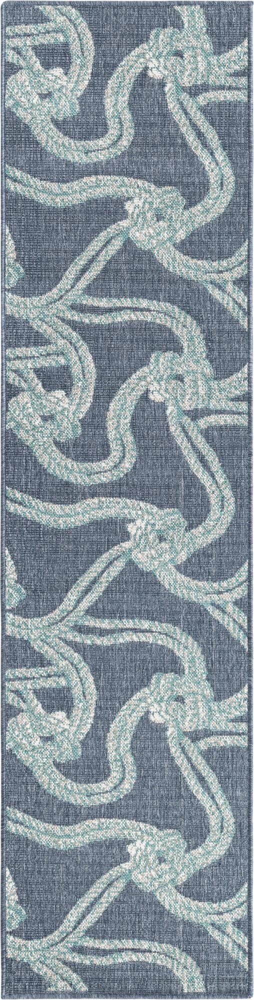 Unique Loom Navy Coastal Outdoor Area Rug - Durable 4' X 6' Design In Deep Blue Hues For Patios And Decks Navy,Blue  3157837-unique-loom