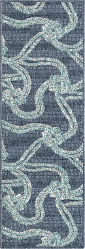 Unique Loom Navy Coastal Outdoor Area Rug - Durable 4' X 6' Design In Deep Blue Hues For Patios And Decks Navy,Blue  3157838-unique-loom
