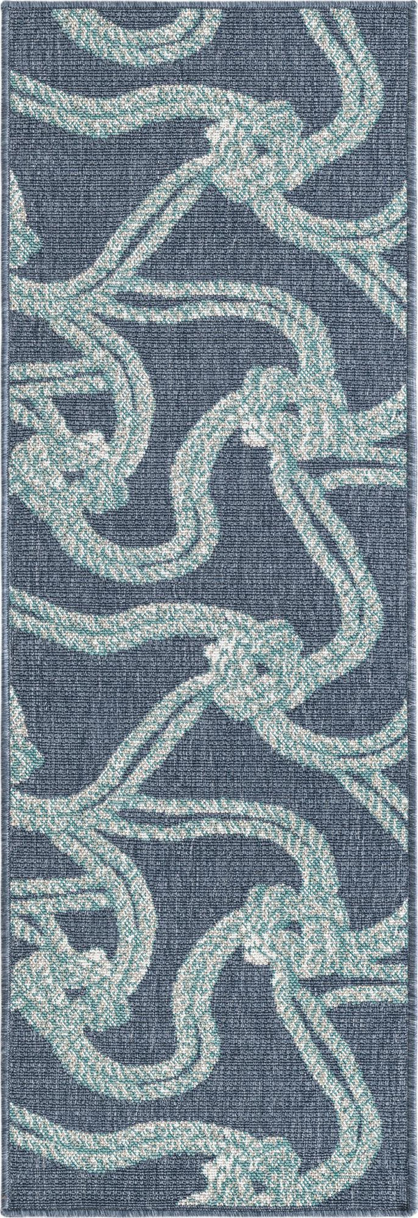 Unique Loom Navy Coastal Outdoor Area Rug - Durable 4' X 6' Design In Deep Blue Hues For Patios And Decks Navy,Blue  3157838-unique-loom