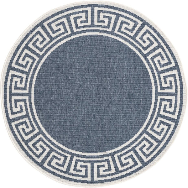 Unique Loom Navy Coastal Outdoor Area Rug - Durable 4' X 6' Design In Deep Blue Hues For Patios And Decks Navy,Blue  3157846-unique-loom