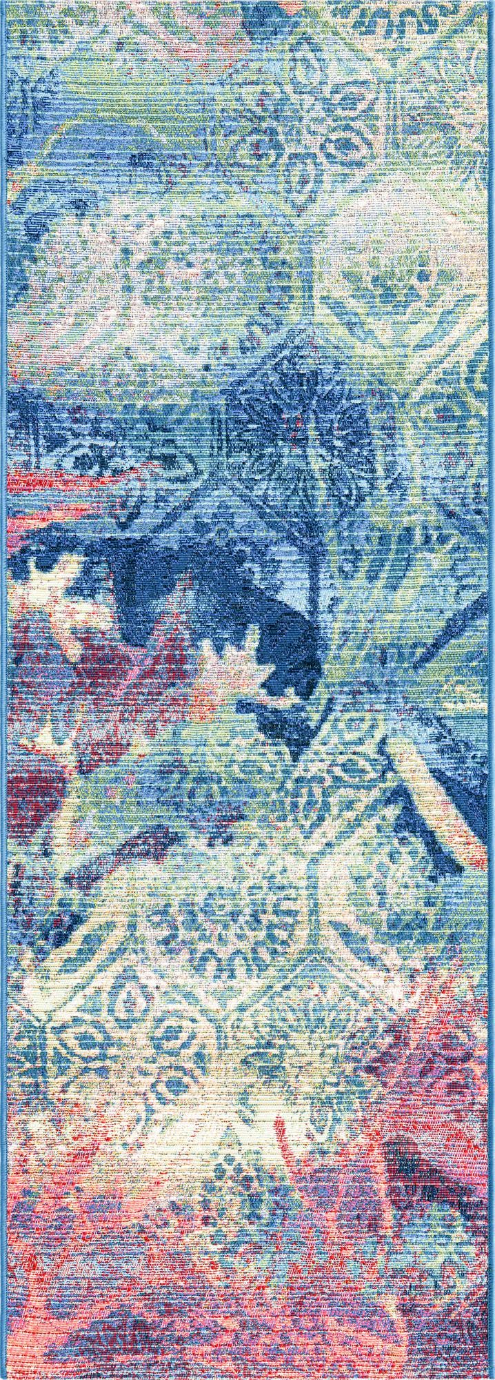 Multi Outdoor Coastal Rug - Vibrant, Weather-Resistant Design Perfect