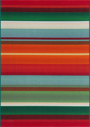 Unique Loom Multi Outdoor Modern 4' X 6' Rug - Vibrant Colors And Contemporary Design For Stylish Patios Multi  3158156-unique-loom