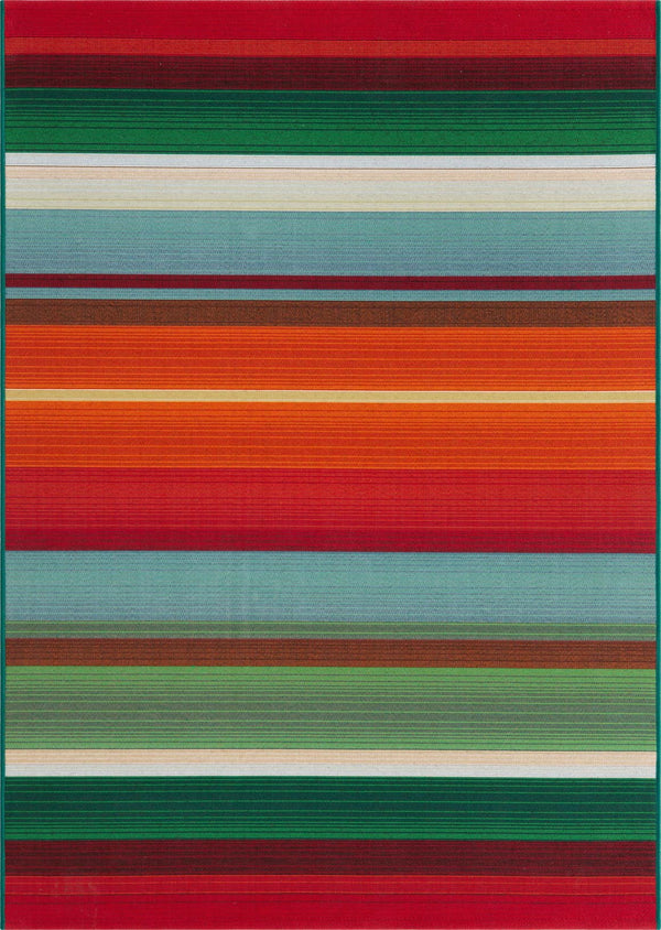 Unique Loom Multi Outdoor Modern 4' X 6' Rug - Vibrant Colors And Contemporary Design For Stylish Patios Multi  3158156-unique-loom