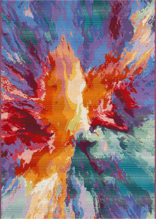 Unique Loom Multi Outdoor Modern 4' X 6' Rug - Vibrant Colors And Contemporary Design For Stylish Patios Multi  3158174-unique-loom