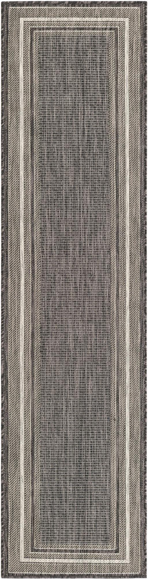 Unique Loom Black Outdoor Border Collection Rug - Elegant 4-foot Round Design For Patios And Garden Decor Black  3158233-unique-loom
