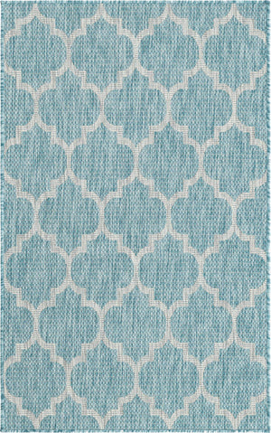 Unique Loom Aquamarine 2' X 8' Outdoor Trellis - Vibrant Color & Classic Design For Stylish Outdoor Spaces Aquamarine  3158240-unique-loom