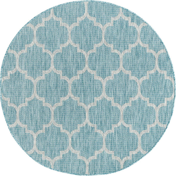 Unique Loom Aquamarine 2' X 8' Outdoor Trellis - Vibrant Color & Classic Design For Stylish Outdoor Spaces Aquamarine  3158242-unique-loom