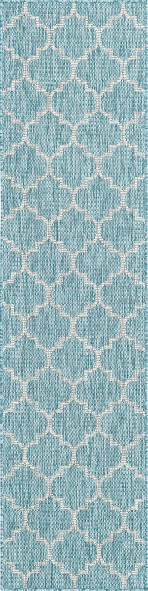 Unique Loom Aquamarine 2' X 8' Outdoor Trellis - Vibrant Color & Classic Design For Stylish Outdoor Spaces Aquamarine  3158252-unique-loom