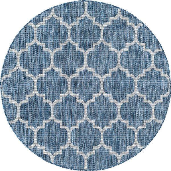 Unique Loom Aquamarine 2' X 8' Outdoor Trellis - Vibrant Color & Classic Design For Stylish Outdoor Spaces Navy,Blue  3158257-unique-loom