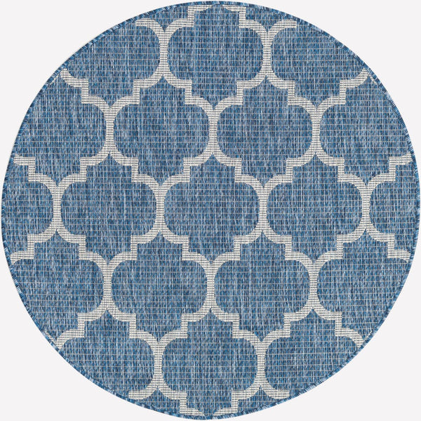 Unique Loom Aquamarine 2' X 8' Outdoor Trellis - Vibrant Color & Classic Design For Stylish Outdoor Spaces Navy,Blue  3158258-unique-loom