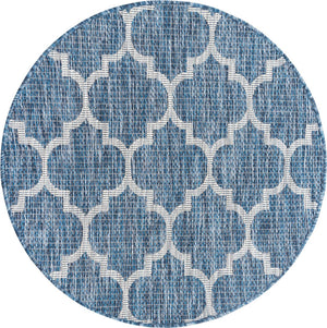 Unique Loom Aquamarine 2' X 8' Outdoor Trellis - Vibrant Color & Classic Design For Stylish Outdoor Spaces Navy,Blue  3158259-unique-loom