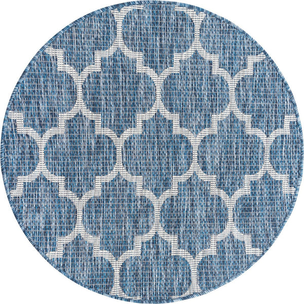 Unique Loom Aquamarine 2' X 8' Outdoor Trellis - Vibrant Color & Classic Design For Stylish Outdoor Spaces Navy,Blue  3158259-unique-loom