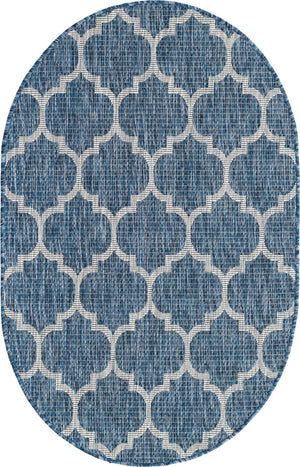 Unique Loom Aquamarine 2' X 8' Outdoor Trellis - Vibrant Color & Classic Design For Stylish Outdoor Spaces Navy,Blue  3158264-unique-loom