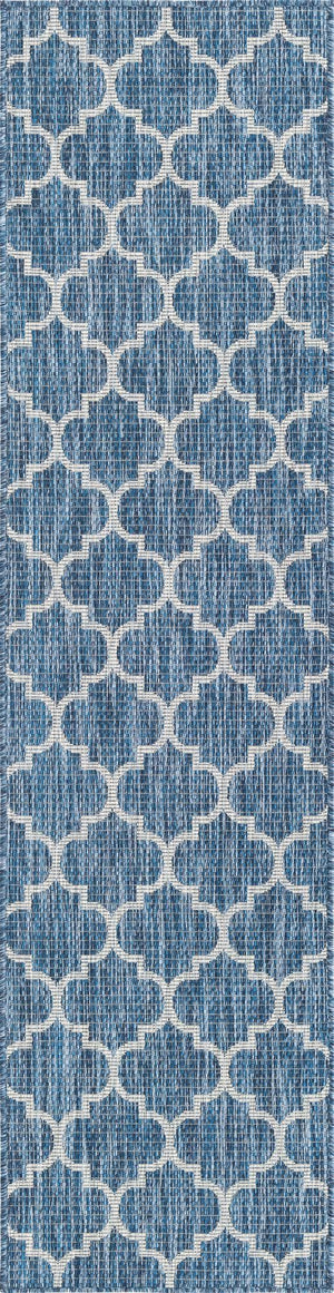 Unique Loom Aquamarine 2' X 8' Outdoor Trellis - Vibrant Color & Classic Design For Stylish Outdoor Spaces Navy,Blue  3158267-unique-loom