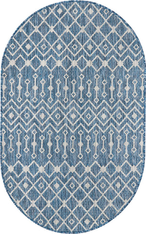Unique Loom Aquamarine 2' X 8' Outdoor Trellis - Vibrant Color & Classic Design For Stylish Outdoor Spaces Blue  3158279-unique-loom