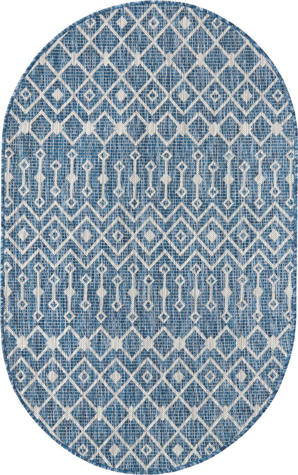 Unique Loom Aquamarine 2' X 8' Outdoor Trellis - Vibrant Color & Classic Design For Stylish Outdoor Spaces Blue  3158279-unique-loom