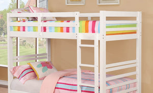 English Elm Twin Transitional Bunk Bed With Storage Drawers, Attached Ladder & Classic Mission Style Design B2741S00337-GIGA