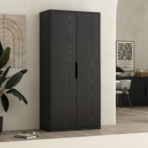 English Elm Rivington 38" Black Bookcase Cabinet - Modern Storage Solution With Soft-Close Doors & Adjustable Shelves B365S00012-GIGA