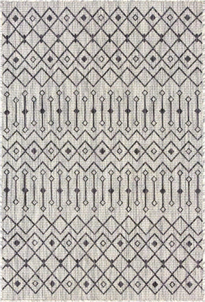 Unique Loom Green Outdoor Trellis Rug – Vibrant 5' Round Design To Enhance Patios And Garden Spaces Elegantly Gray  3159517-unique-loom