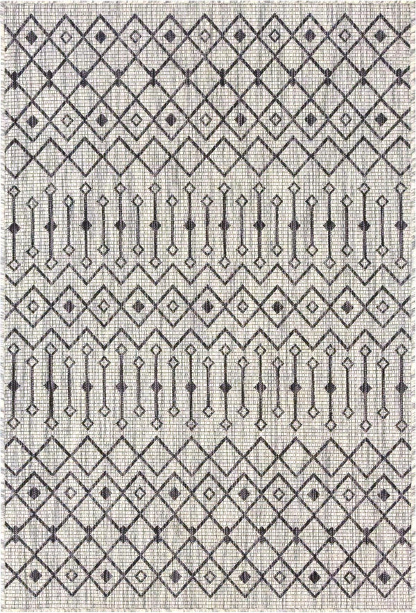 Unique Loom Green Outdoor Trellis Rug – Vibrant 5' Round Design To Enhance Patios And Garden Spaces Elegantly Gray  3159517-unique-loom