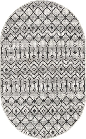 Unique Loom Green Outdoor Trellis Rug – Vibrant 5' Round Design To Enhance Patios And Garden Spaces Elegantly Gray  3159525-unique-loom