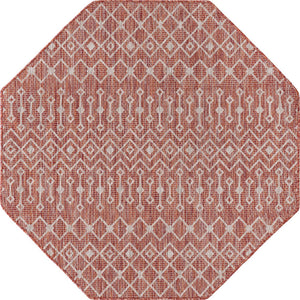 Unique Loom Green Outdoor Trellis Rug – Vibrant 5' Round Design To Enhance Patios And Garden Spaces Elegantly Red  3159555-unique-loom