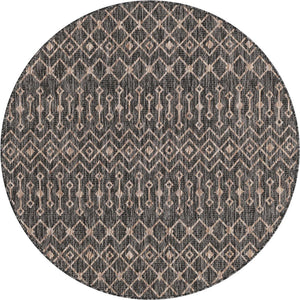 Unique Loom Green Outdoor Trellis Rug – Vibrant 5' Round Design To Enhance Patios And Garden Spaces Elegantly Gray  3159561-unique-loom