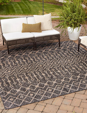 Unique Loom Green Outdoor Trellis Rug – Vibrant 5' Round Design To Enhance Patios And Garden Spaces Elegantly Gray  3159564-unique-loom